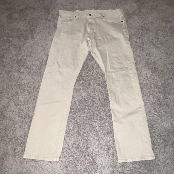 Polo Ralph Lauren Men's 40x32 Jean Pants Flat Front Slim Khaki Denim Jeans - Picture 2 of 7